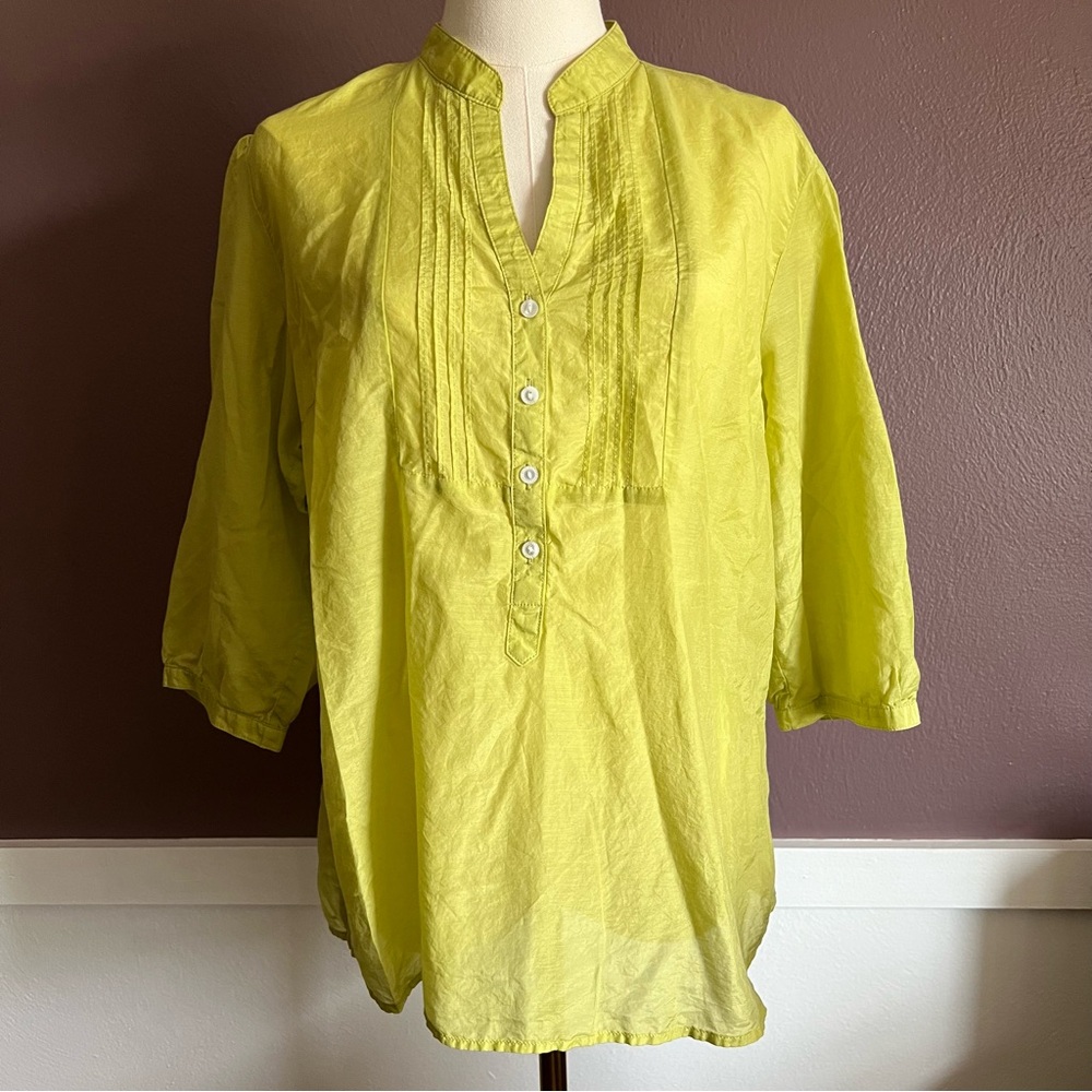 Silk Blend Chartreuse Top
